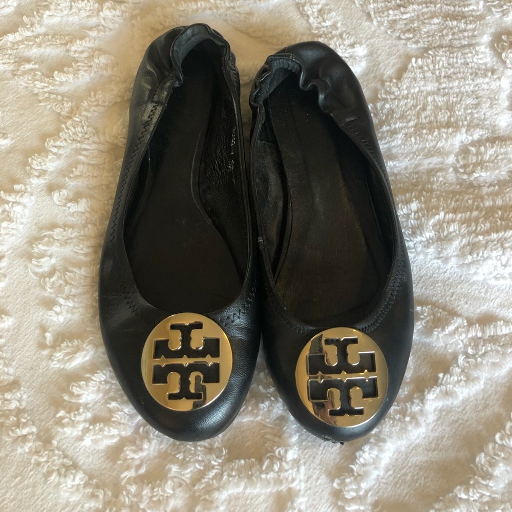 Tory Burch black reva ballet flats